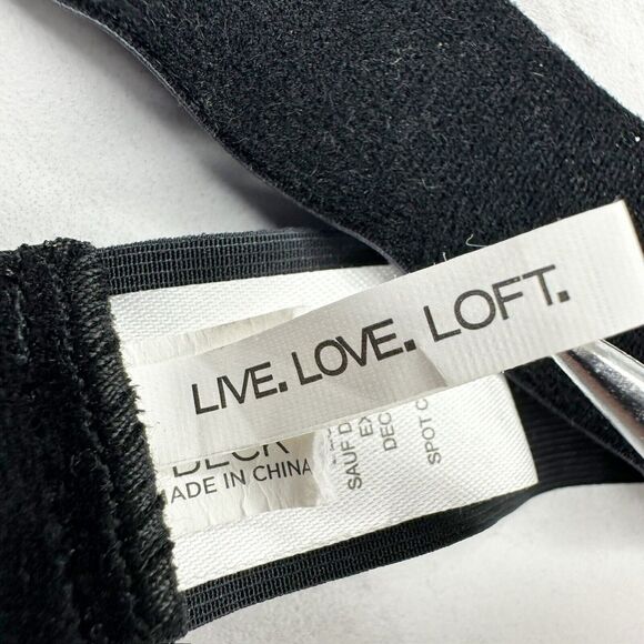 Loft Black Velvet Rhinestone Stretch Cinch Belt Small/Medium S/M โจ - Picture 8 of 16